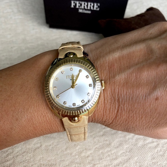 FERRE MILANO Swiss made women’s watch leather strap - Picture 16 of 16